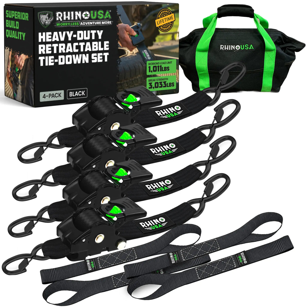 Rhino USA Retractable Ratchet Straps