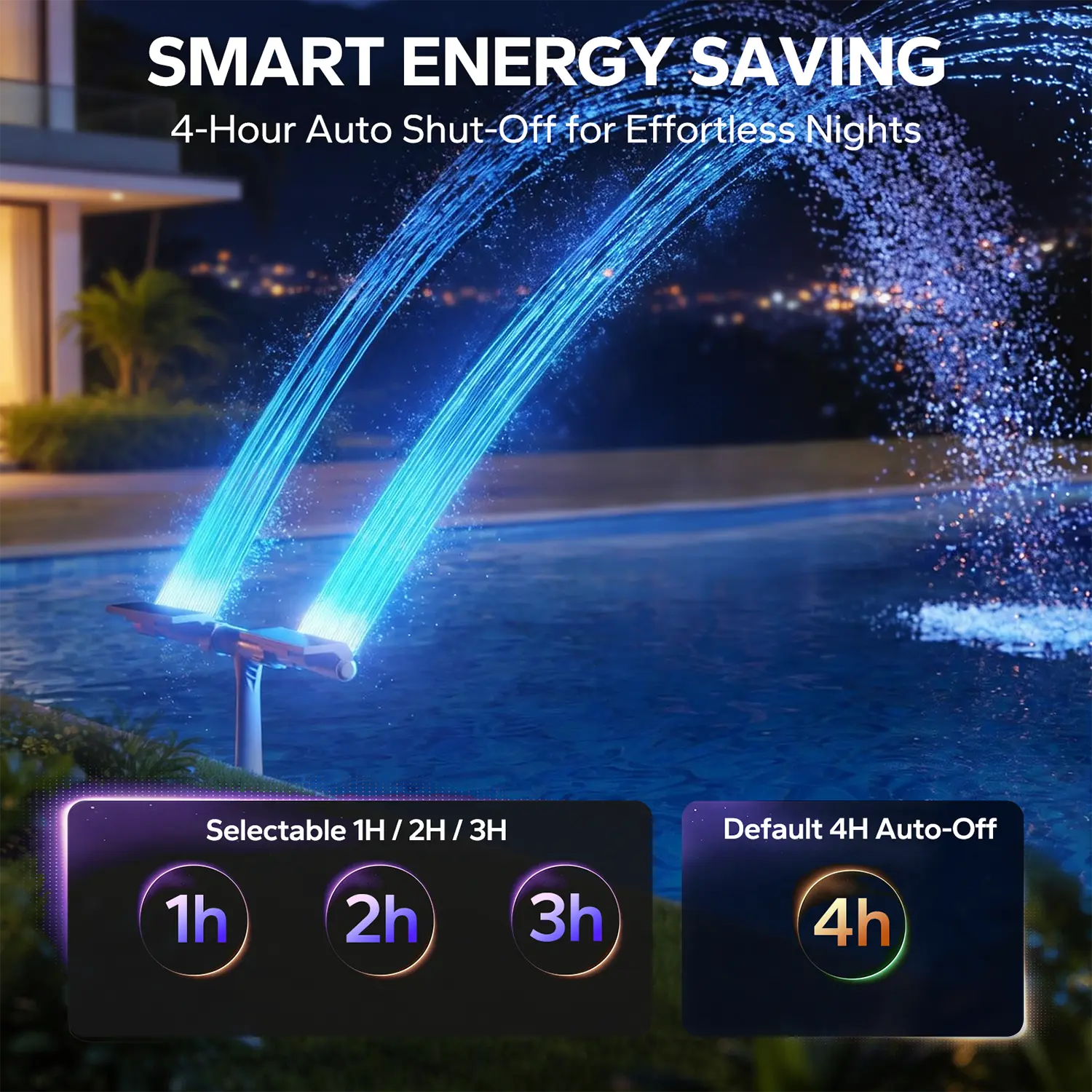 Solar Pool Fountain with LED Lights