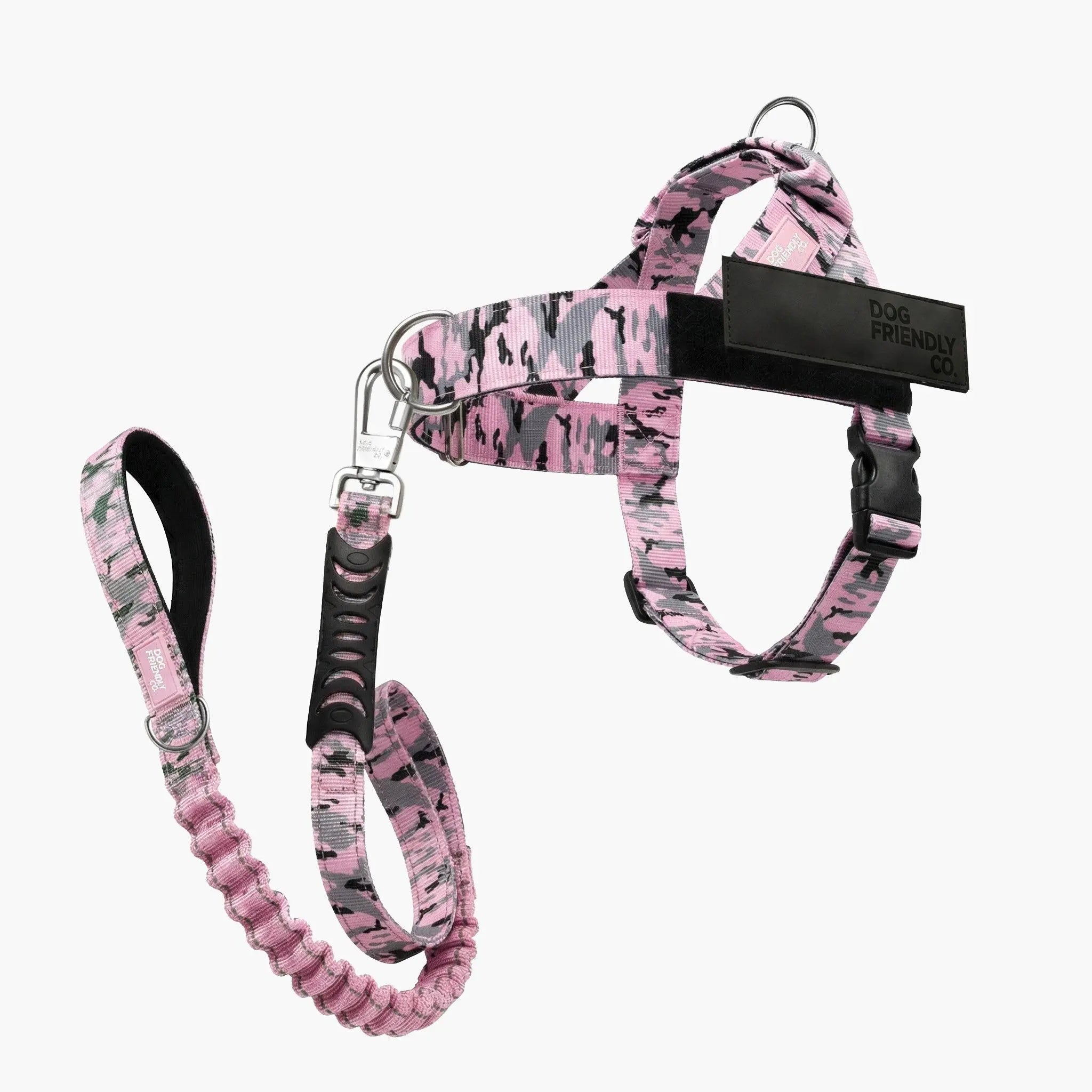Dog Harness & Bungee Leash Set