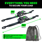 Rhino USA Retractable Ratchet Straps
